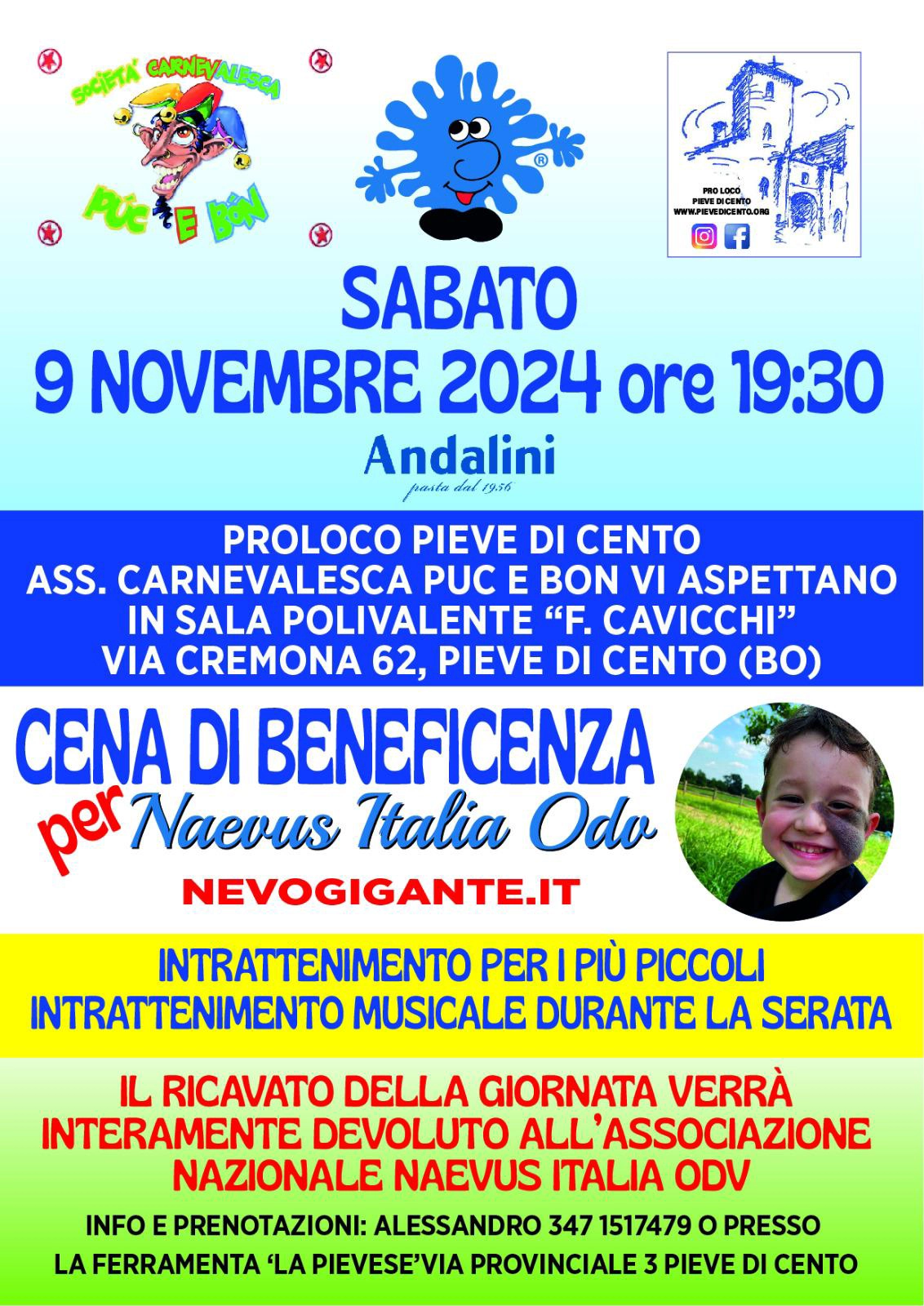 Cena di beneficienza per Naevus Italia ODV